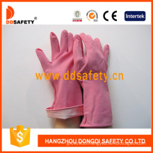 Pink Household Latex/Rubber Gloves, Rolled Cuff (DHL421)